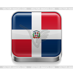 Metal icon of Dominican Republic - vector clip art