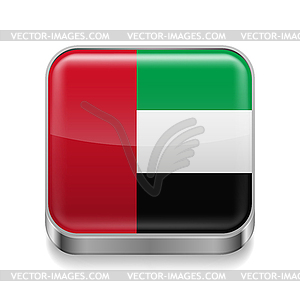 Metal icon of United Arab Emirates - vector clip art