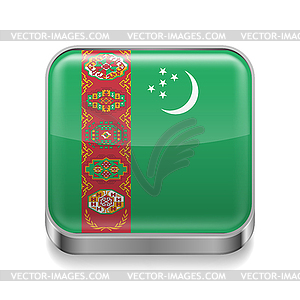 Metal icon of Turkmenistan - vector image