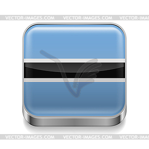 Metal icon of Botswana - vector clipart