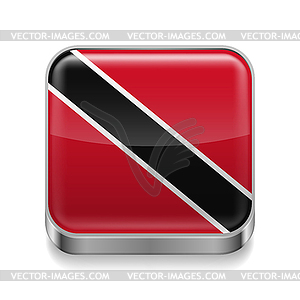 Metal icon of Trinidad and Tobago - vector clipart