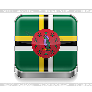 Metal icon of Dominica - vector clipart