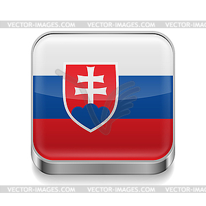 Metal icon of Slovakia - vector clip art