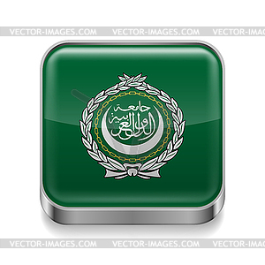 Metal icon of Arab League - vector clipart