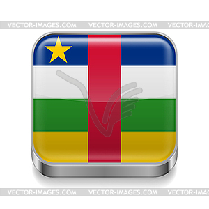 Metal icon of Central African Republic - vector image