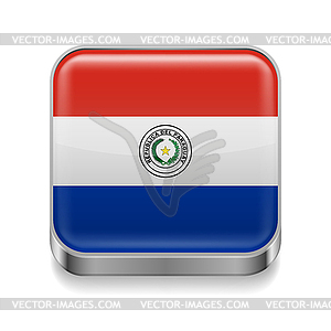 Metal icon of Paraguay - vector clipart