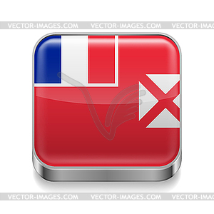 Metal icon of Wallis and Futuna - vector clipart