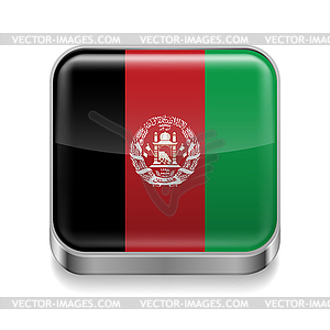 Metal icon of Afghanistan - vector clip art
