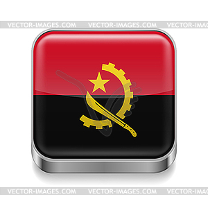 Metal icon of Angola - vector clipart