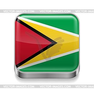 Metal icon of Guyana - vector image