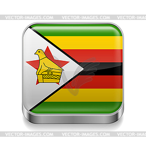 Metal icon of Zimbabwe - vector clipart