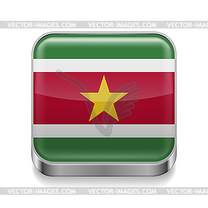 Metal icon of Suriname - vector clip art