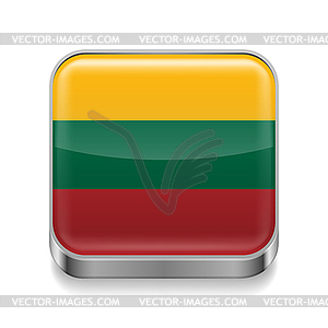 Metal icon of Lithuania - vector clipart