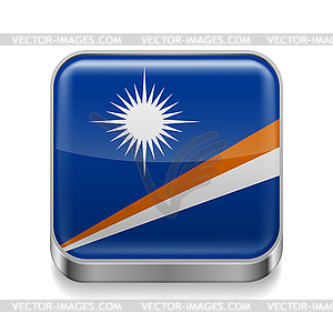 Metal icon of Marshall Islands - vector image