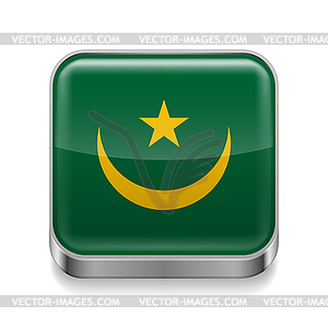 Metal icon of Mauritania - vector clipart