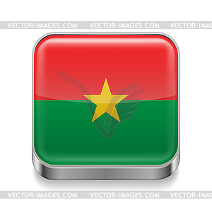 Metal icon of Burkina Faso - vector image