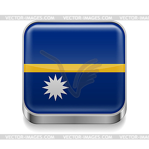 Metal icon of Nauru - vector clip art