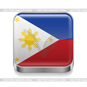 Metal icon of Philippines - royalty-free vector clipart