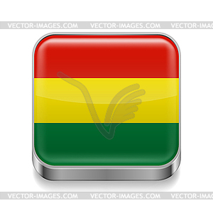 Metal icon of Bolivia - vector clipart