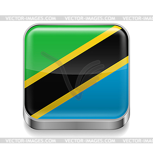 Metal icon of Tanzania - vector image