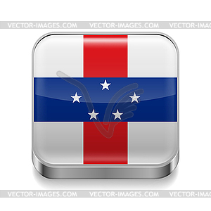 Metal icon of Netherlands Antilles - vector clipart
