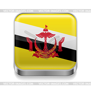 Metal icon of Brunei - vector clipart