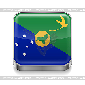 Metal icon of Christmas Island - vector clip art