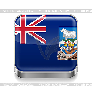 Metal icon of Falkland Islands - vector image