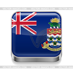 Metal icon of Cayman Islands - vector clipart