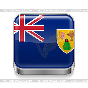 Metal icon of Turks and Caicos Islands - vector image