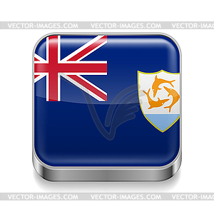 Metal icon of Anguilla - vector clip art