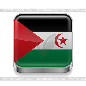 Metal icon of Sahrawi Arab Democratic Republic - vector clip art