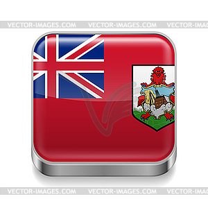 Metal icon of Bermuda - vector clipart