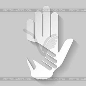 Paper helping hand - vector image