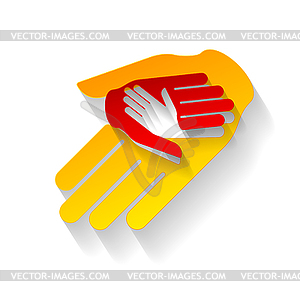 Paper hands - vector image