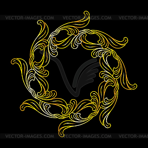 Golden floral pattern - vector clip art