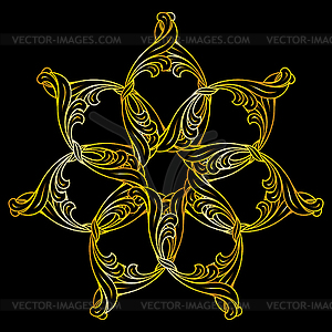 Golden floral pattern - vector clip art