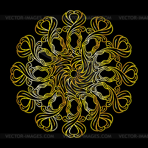Golden floral pattern - vector clipart