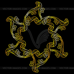 Golden floral pattern - vector image