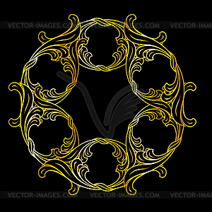 Golden floral pattern - vector image