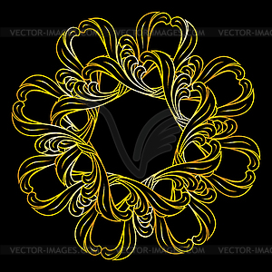 Golden floral pattern - vector clip art