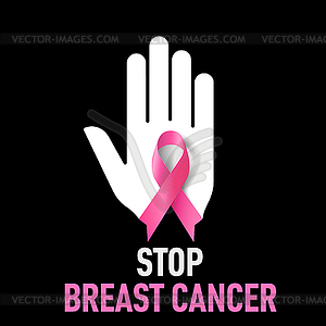 Stop Breast Cancer sign - vector image