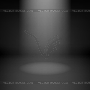 Empty dark room with highlight - vector clip art