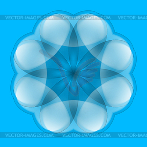 Abstract flower on blue background - royalty-free vector clipart