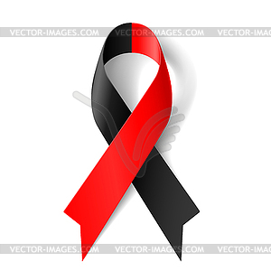 Red and black ribbon - vector image