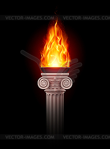 Колонка с огнем - изображение в векторном виде