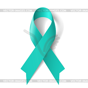 Teal ribbon - vector image