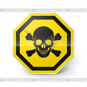 Sign with skull and crossed bones - vector image