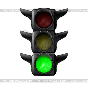 Traffic light with green lamp - stock vector clipart