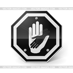Helping hand metal sign - vector image